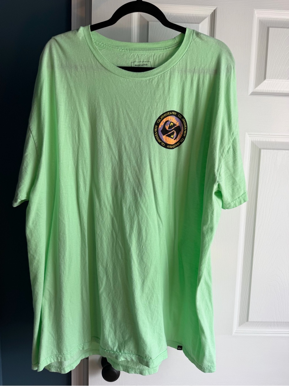 Quiksilver Men's Mint Green Short Sleeve Tee with Chest Patch